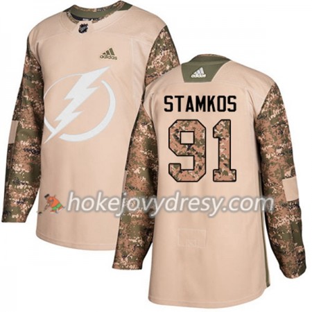 Pánské Hokejový Dres Tampa Bay Lightning Steven Stamkos 91 Adidas 2017-2018 Camo Veterans Day Practice Authentic